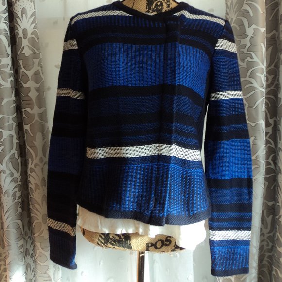 Bold Colored Crop Cardigan Moto Sweater - Picture 2 of 7